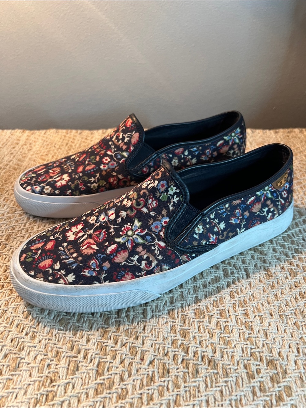 Gently loved Tory Burch Slip-On Floral Canvas Women's Sneakers